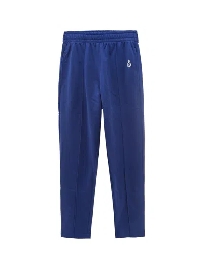 Isabel Marant Logo Printed Jogging Trousers In Blue