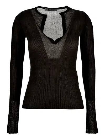 Max Mara Pleated Top In Black