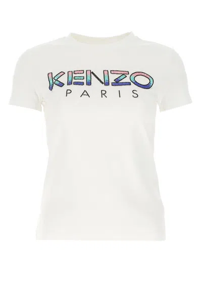 Kenzo Sequinned Logo T In White
