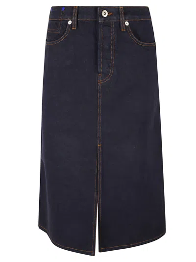 Burberry Denim Skirt In Indigo Blue