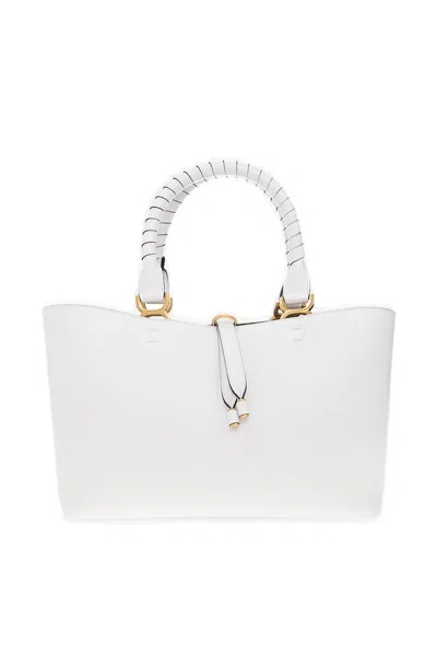 Chloé Marcie Small Shopper Bag In White