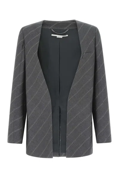 Stella Mccartney Logo-print Blazer In Grey