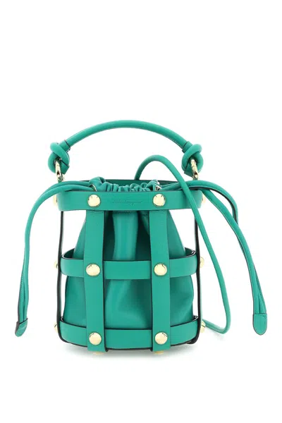 Ferragamo Salvatore  Cage Small Shoulder Bag In Smeraldo (green)