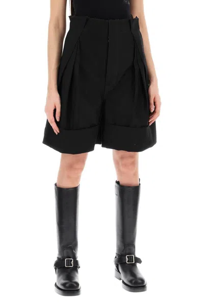Maison Margiela Black Wide-leg Shorts In 900 Black