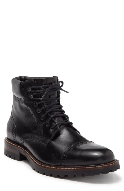 Johnston & Murphy Johnston And Murphy Stratford Cap Toe Leather Boot In Black