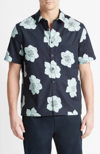 Vince Apple Blossom Regular Fit Button Down Shirt In Coastal