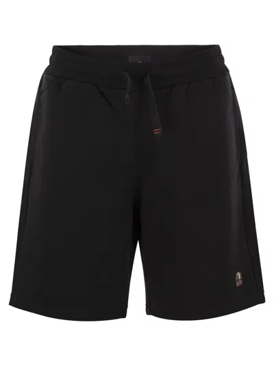 Parajumpers Cairo Easy - Cotton Fleece Bermuda Shorts In Black