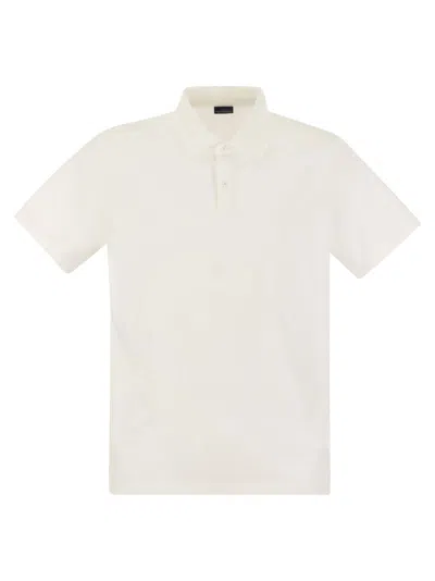Paul & Shark Garment-dyed Pique Cotton Polo Shirt In White