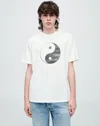 Re/done Ying Yang Print Cotton Jersey T-shirt In Old White