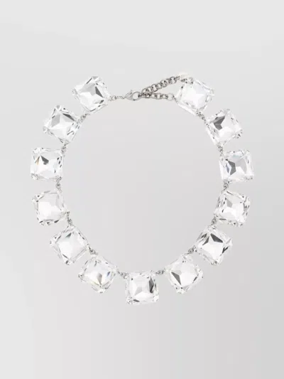 Moschino Crystal-embellished Necklace In Silber