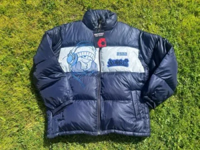 Pre-owned Southpole Vintage  Embroidered Logo Navy Blue Jacket Sz. Xxl Puffer 90s Hip Hop