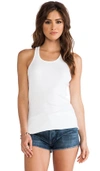 Splendid Zuma 2x1 Rib Scoop-neck Tank In White