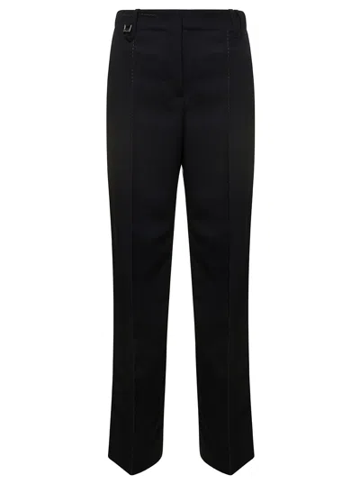 Jacquemus Le Trouseralon Cordao Black Trousers With Pressed Pleats In Wool Woman