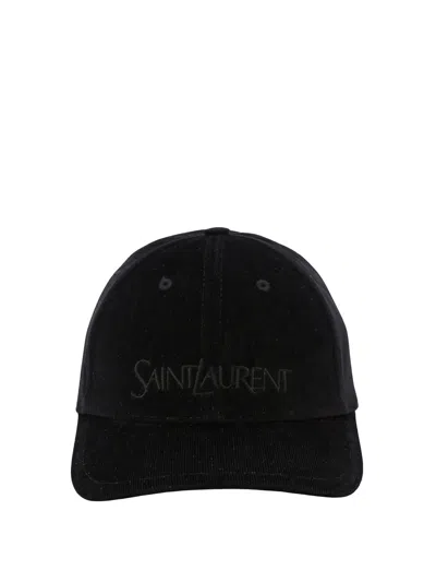Saint Laurent Vintage Velvet Hat In Black