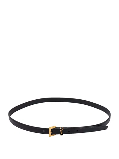 Saint Laurent Logo Belt. Accessories In Black