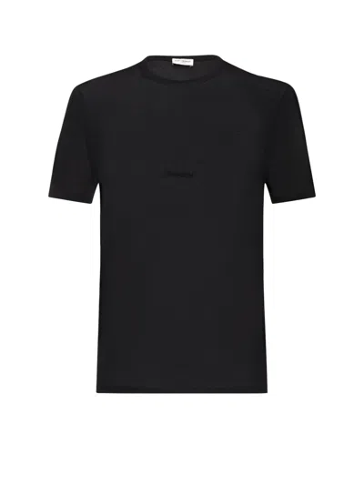 Saint Laurent Cotton T-shirt With Embroidery In Black