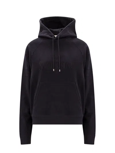 Saint Laurent Hoodie In Black