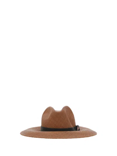 Brunello Cucinelli Fedora Hat In Brown