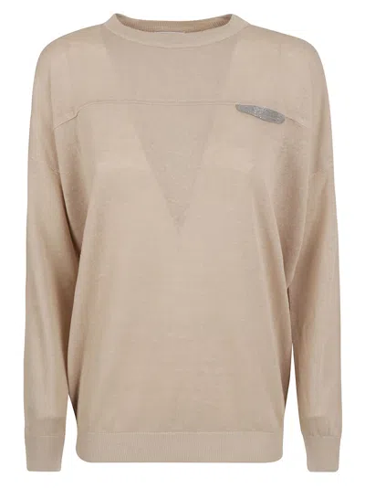 Brunello Cucinelli Embellished Rib Sweater In Default Title