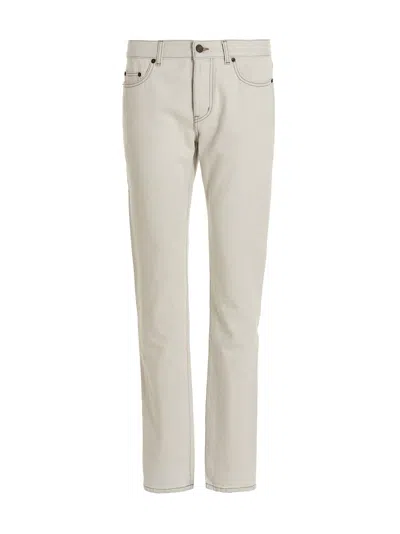 Saint Laurent Denim Jeans In Gray