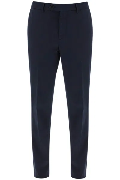 Brunello Cucinelli Italian Fit Cotton Gabardine Trousers In Navy