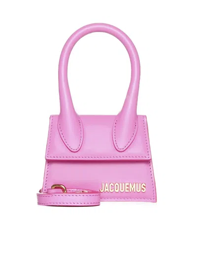 Jacquemus Le Chiquito Leather Mini Bag In Neon Pink