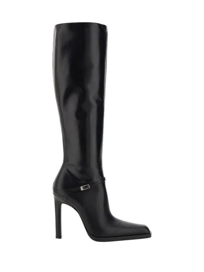 Saint Laurent Heeled Nina Boots In Nero