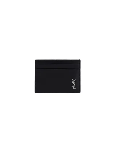 Saint Laurent Small Monogram Cardholder In Nero