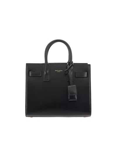 Saint Laurent Classic Sac De Jour Baby Tote Bag In Nero/nero