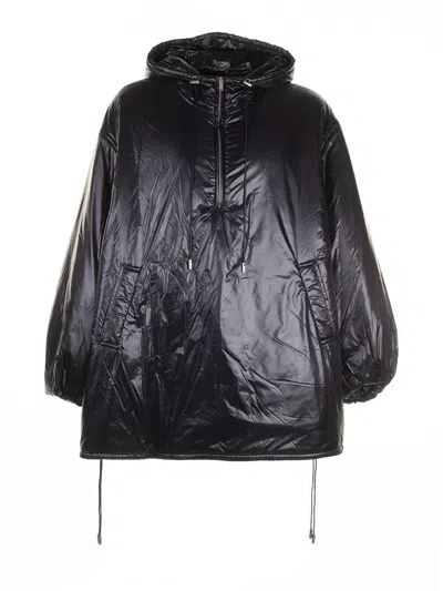 Saint Laurent Puffed Parka Jacket In Noir