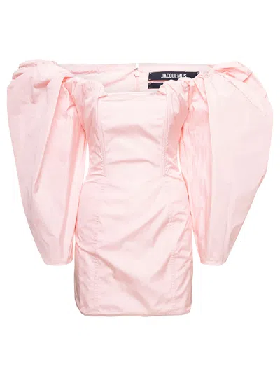 Jacquemus La Dressing Gown Taffetas In Pink
