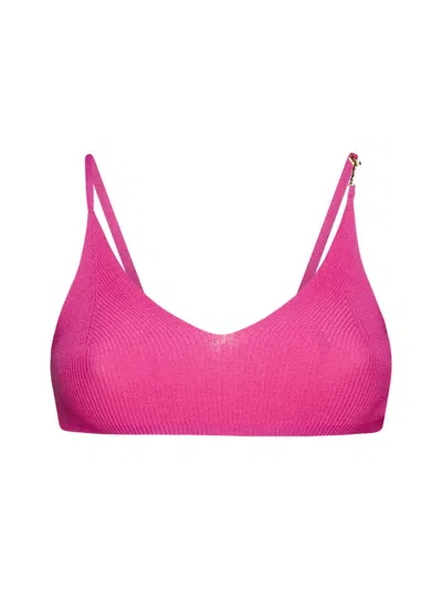 Jacquemus Le Bandeau Pralu Knitted Bralette In Pink