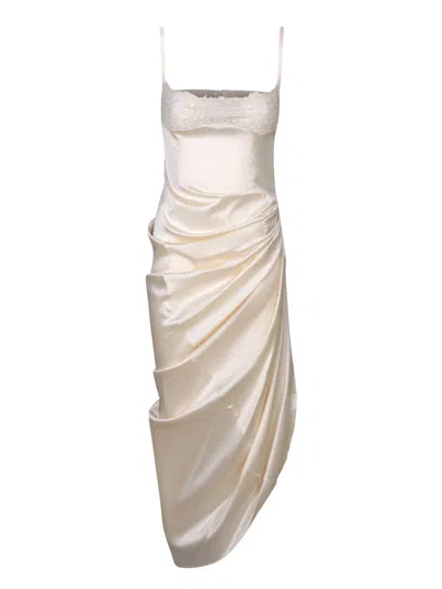Jacquemus Saudade Slip Dress In White