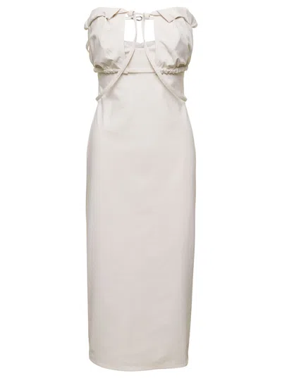 Jacquemus La Dressing Gown Bikini Midi Dress In White