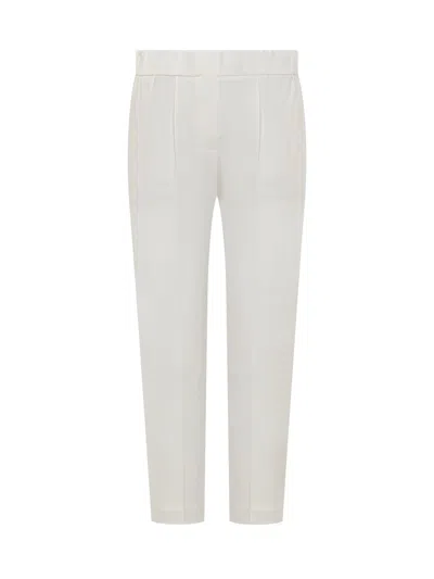 Brunello Cucinelli Cropped Trousers In White