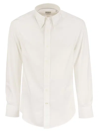Brunello Cucinelli Twill Shirt Button Down In White