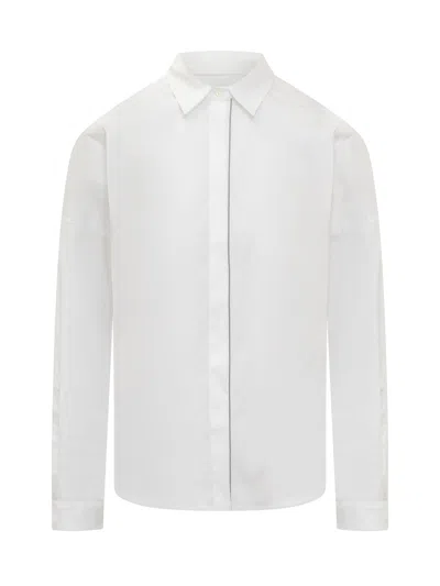 Brunello Cucinelli Cotton Poplin Shirt With Monile Insert In White