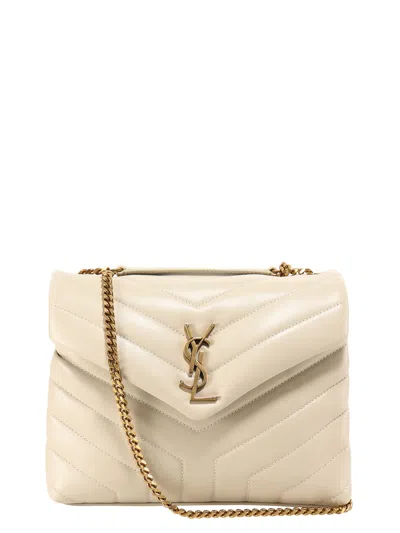 Saint Laurent Small Loulou Bag In Quilted Leather In White