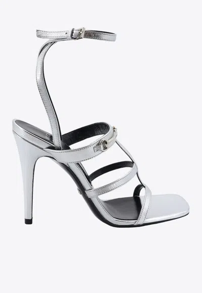 Gucci 105 Slim Horsebit Strappy Sandals In Silver