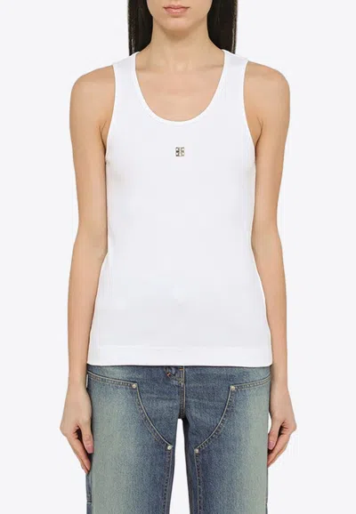 Givenchy 4g Cotton Tank Top In White