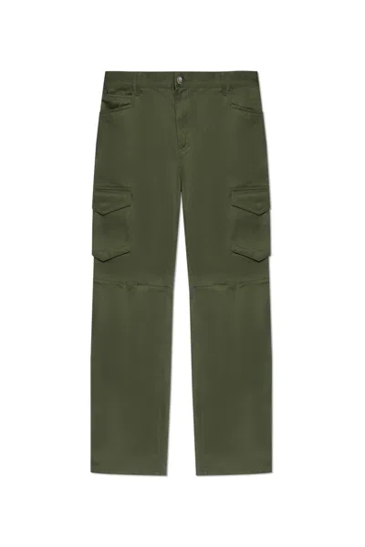 Balmain Straight Leg Cargo Trousers In Green