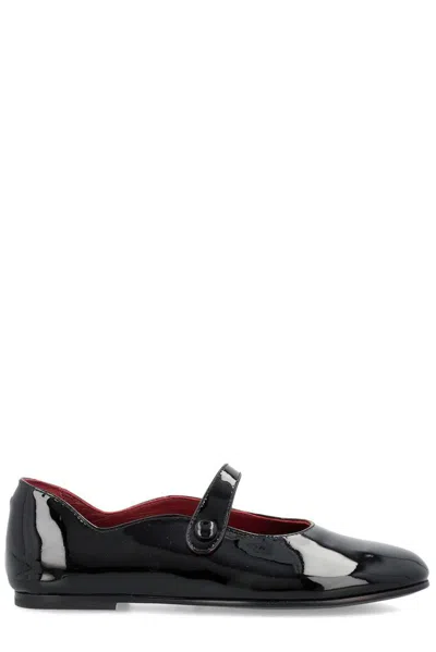 Burberry Kids' Mary Jane Leather Flats In Black