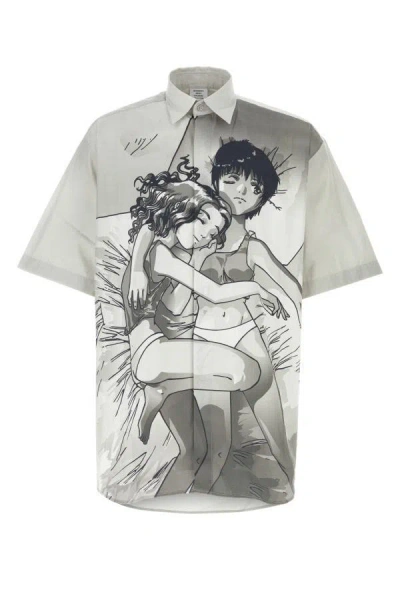 Vetements Anime Printed Shirt In Gray