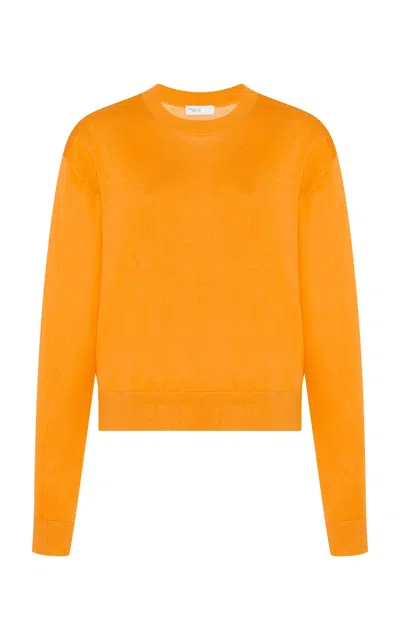 Rosetta Getty Silk-blend Crew-neck Jumper In Orange