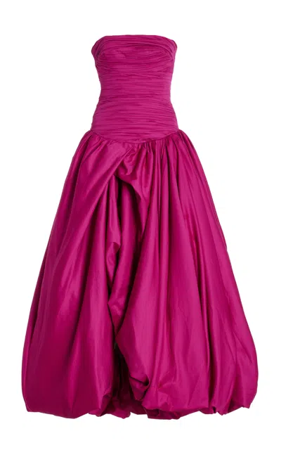 Aje Violette Strapless Bubble-hem Maxi Dress In Pink