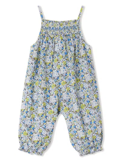 Bonpoint Kids' Floral Lilisy Dungarees In Blue