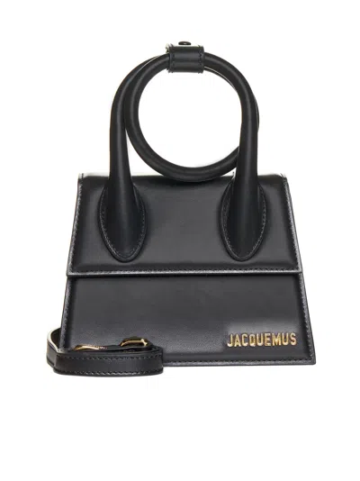 Jacquemus Le Chiquito Noeud Leather Shoulder Bag In Black