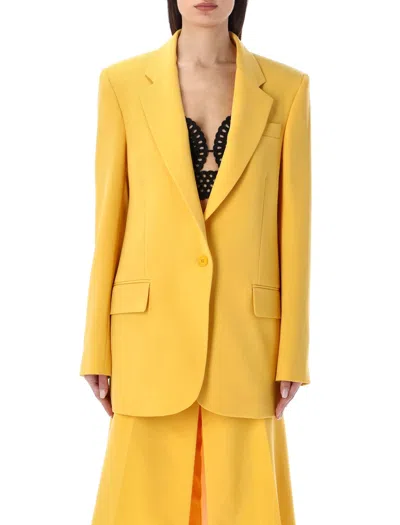 Stella Mccartney Wool Twill Single-breasted Blazer In Yellow