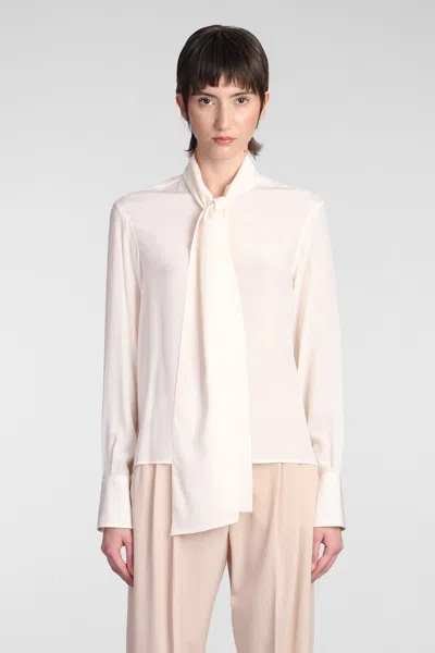Stella Mccartney Silk Crepe De Chine Pussybow Shirt In White