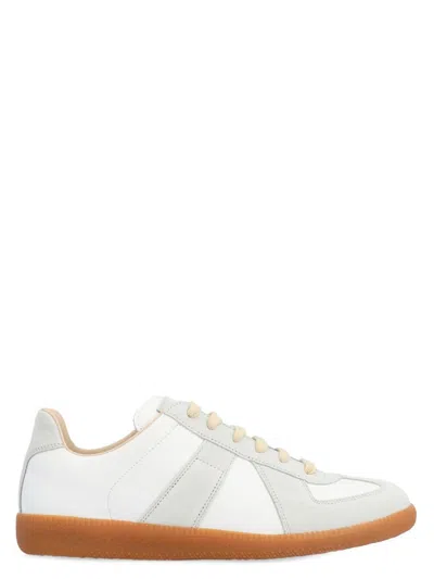 Maison Margiela Replica Leather Sneakers In White